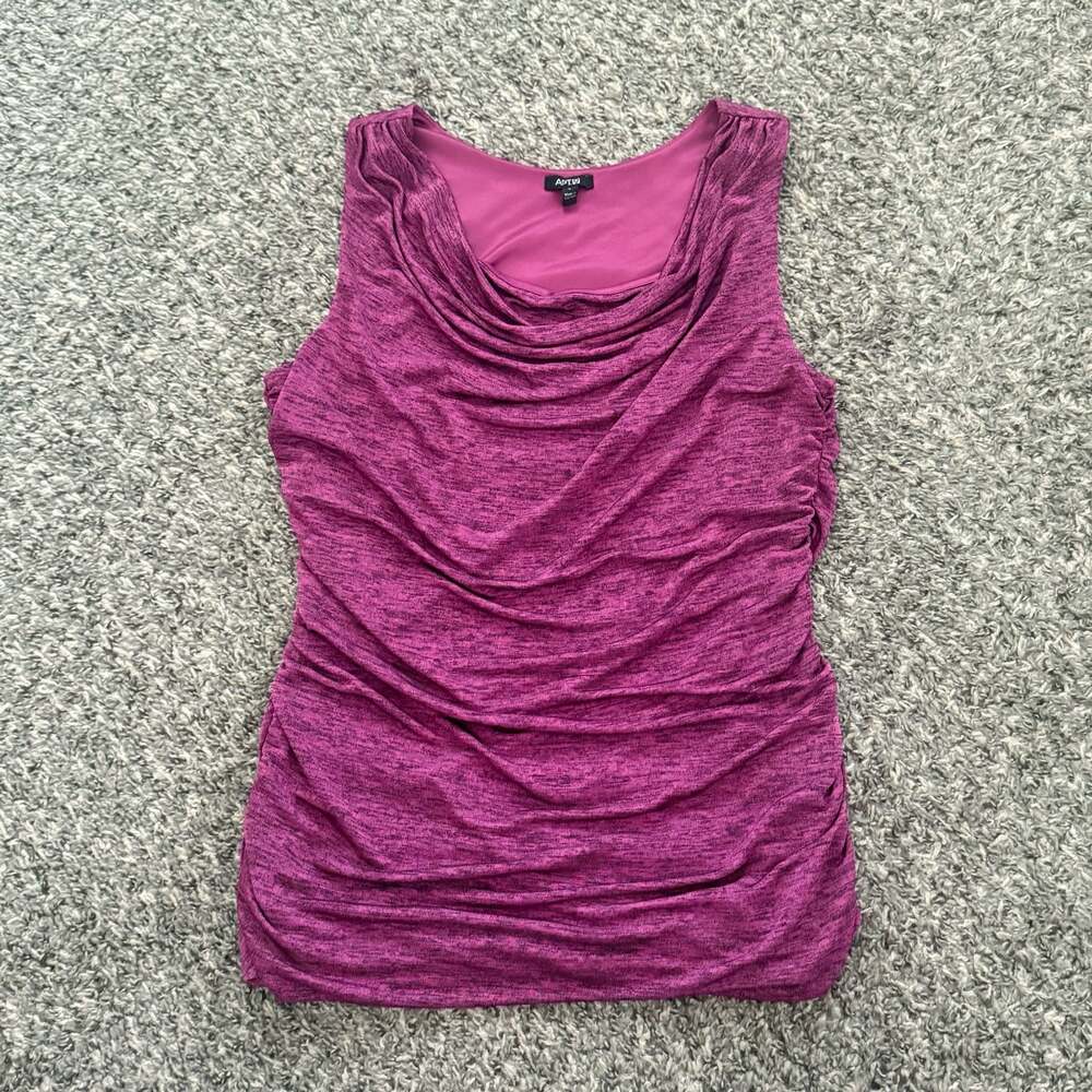 Y2K Sleeveless Cowl Neck Ruched Purple Tank Top